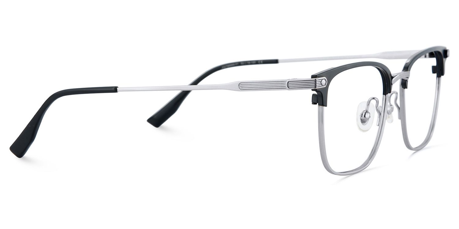 Men's Titanium Eyeglass Frames with Browline Shape4