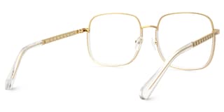 Perfecta Square Gold Crystal Glasses3