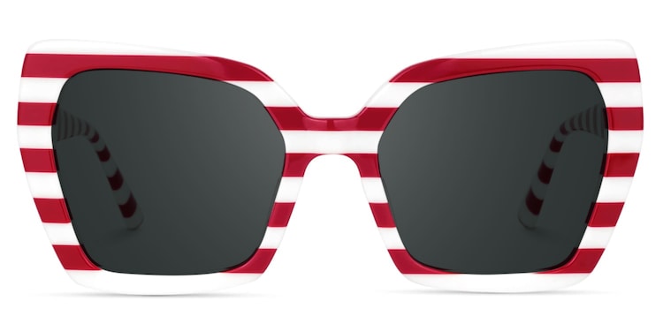 Pavia Butterfly Red Striped Glasses
