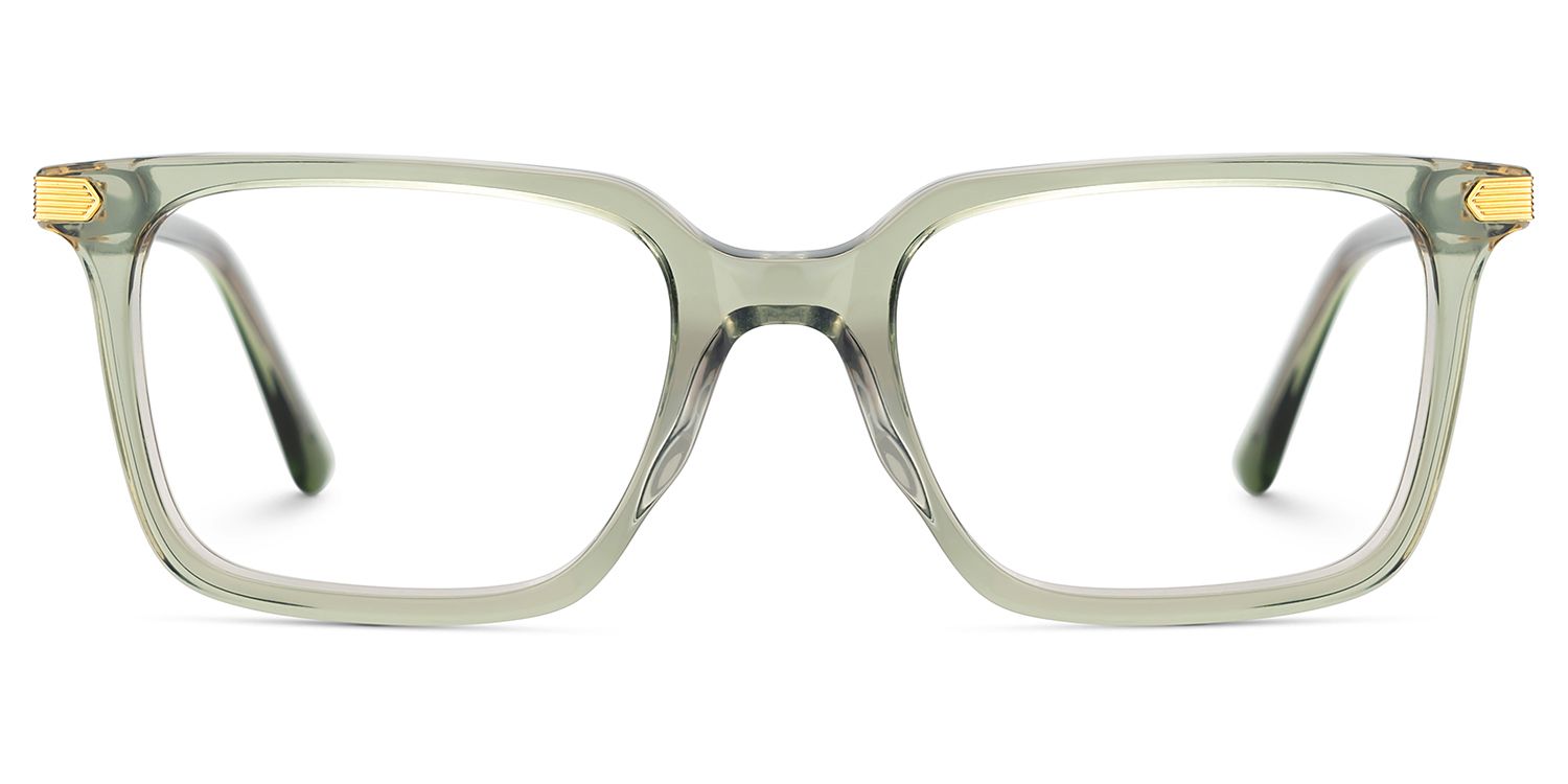 Thin Rectangle Glasses Frames in Green Color1