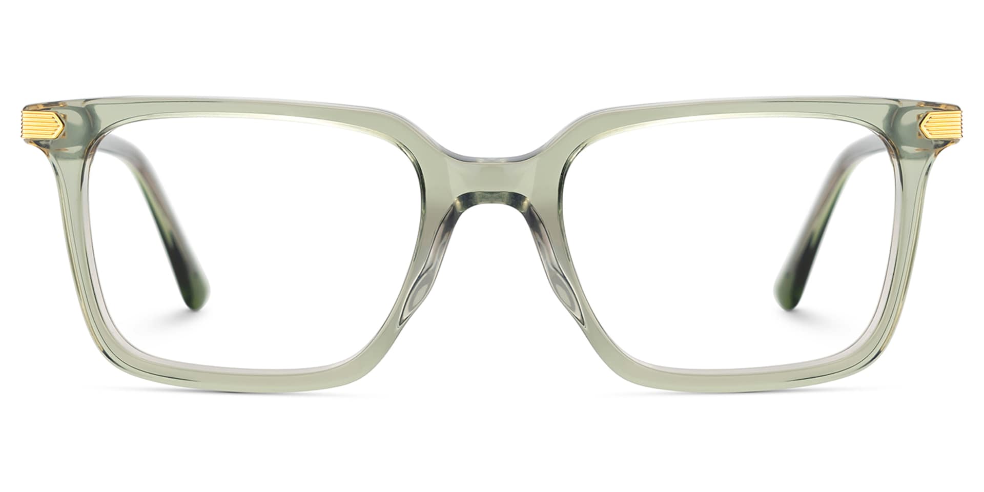 Thin Rectangle Glasses Frames in Green Color0