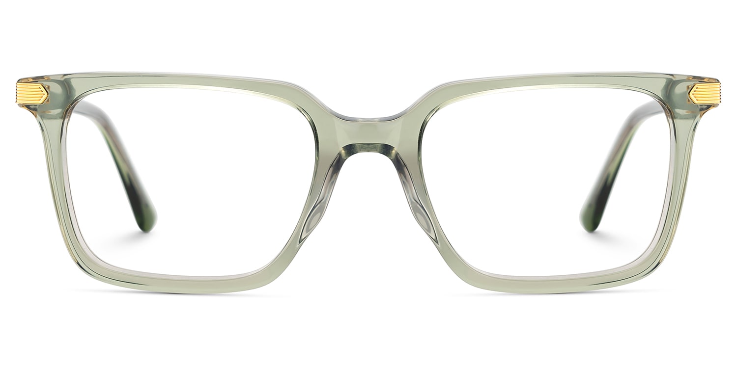 Thin Rectangle Glasses Frames in Green Color0