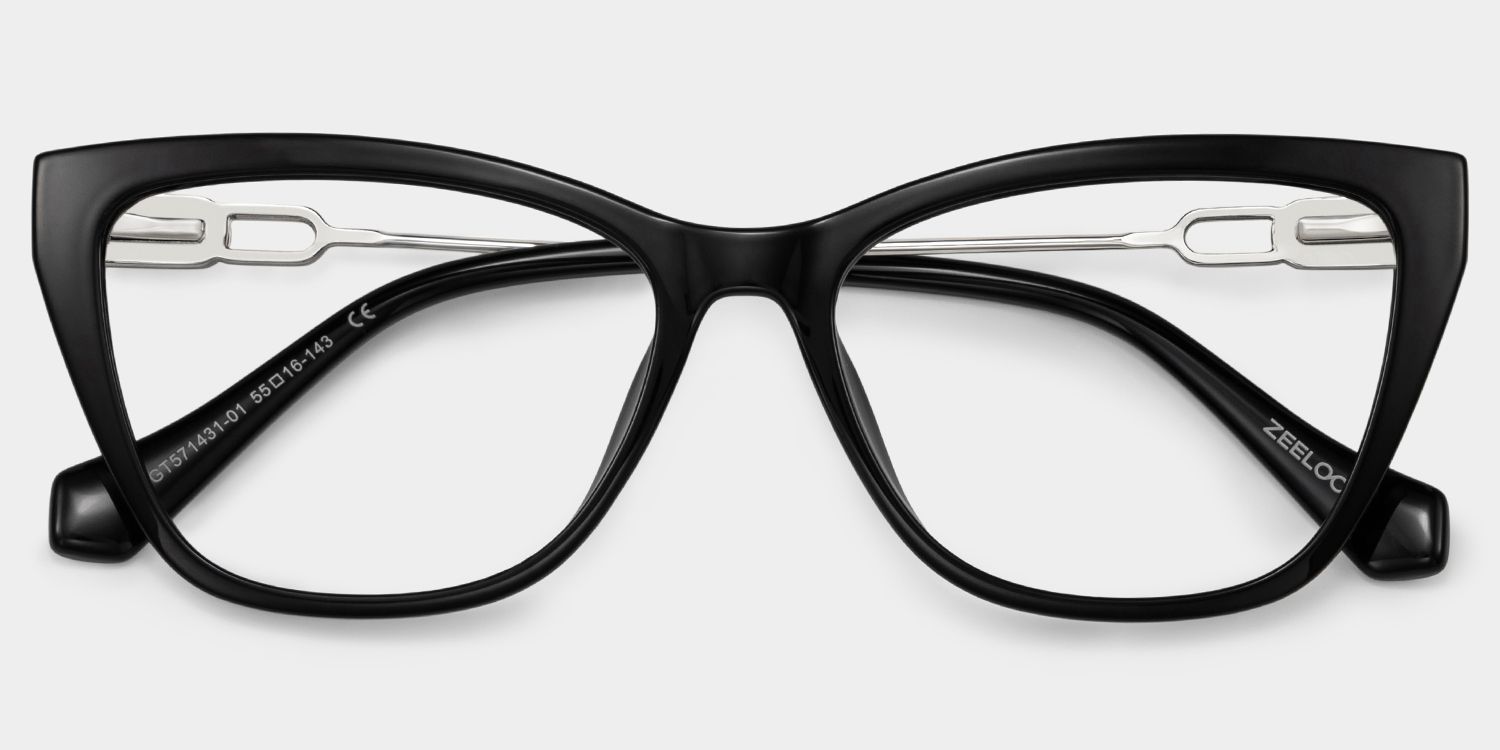 Celeste Black Cat Eye Glasses Frames | ZEELOOL2