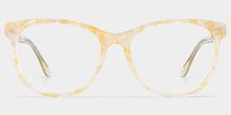 Julia Yellow Rectangle Glasses0