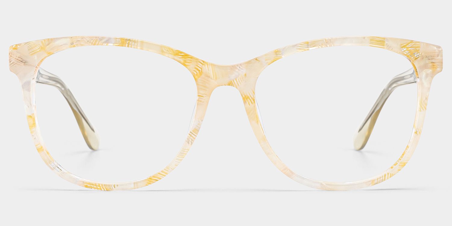Julia Neon Yellow Rectangle Frame Glasses Online | ZEELOOL1
