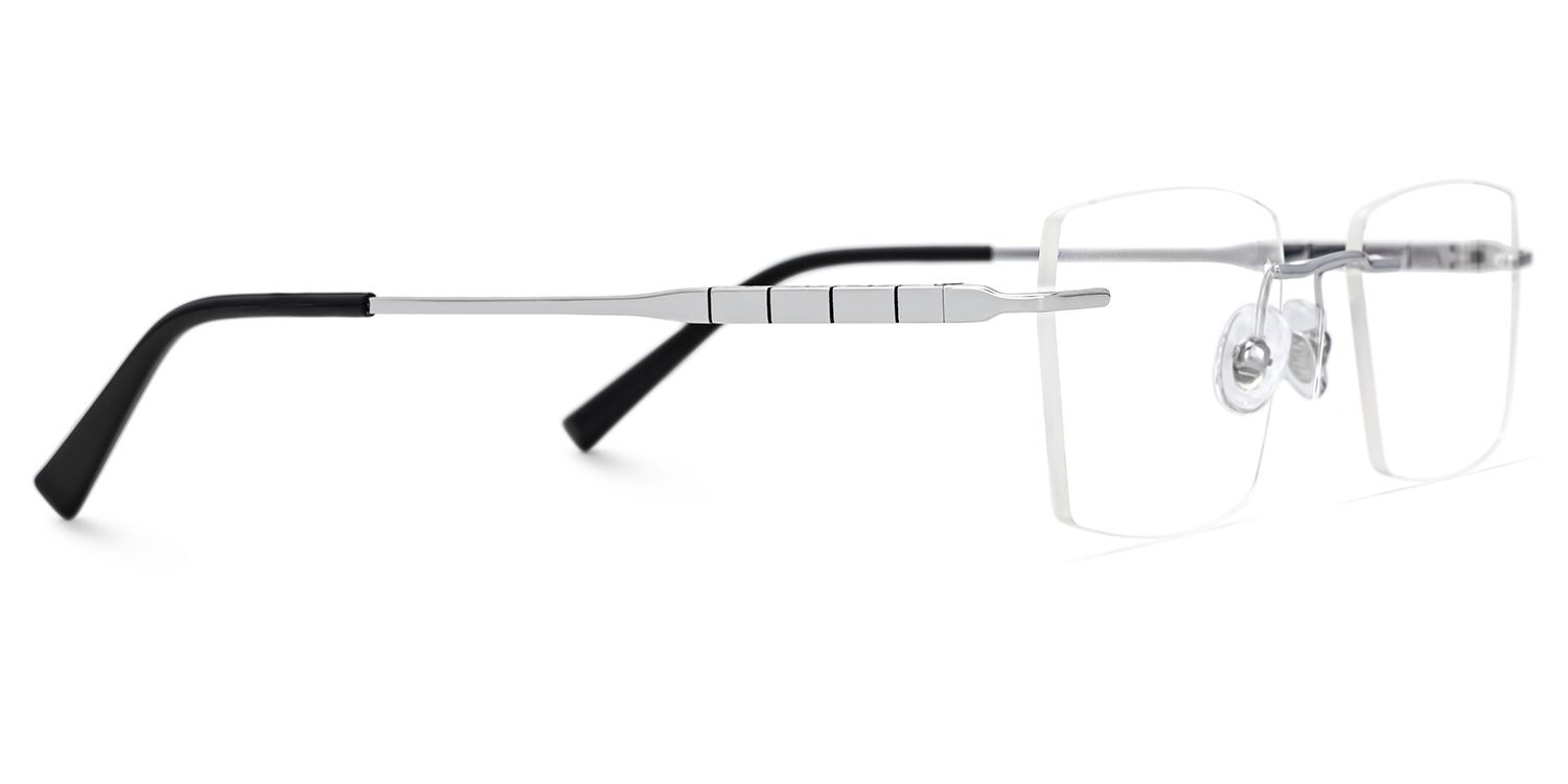 Dinny Rectangle Silver Frame Glasses | Zeelool2