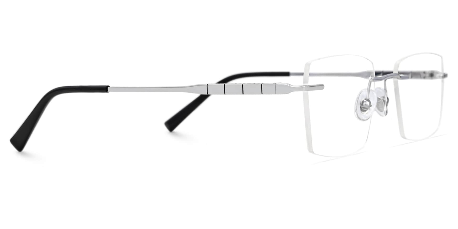Dinny Rectangle Silver Frame Glasses | Zeelool2