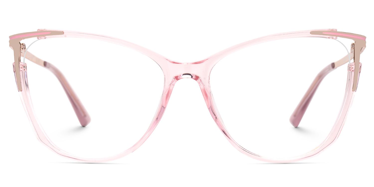 Yomary Pink Perspex Glasses with Cat-Eye Frames0