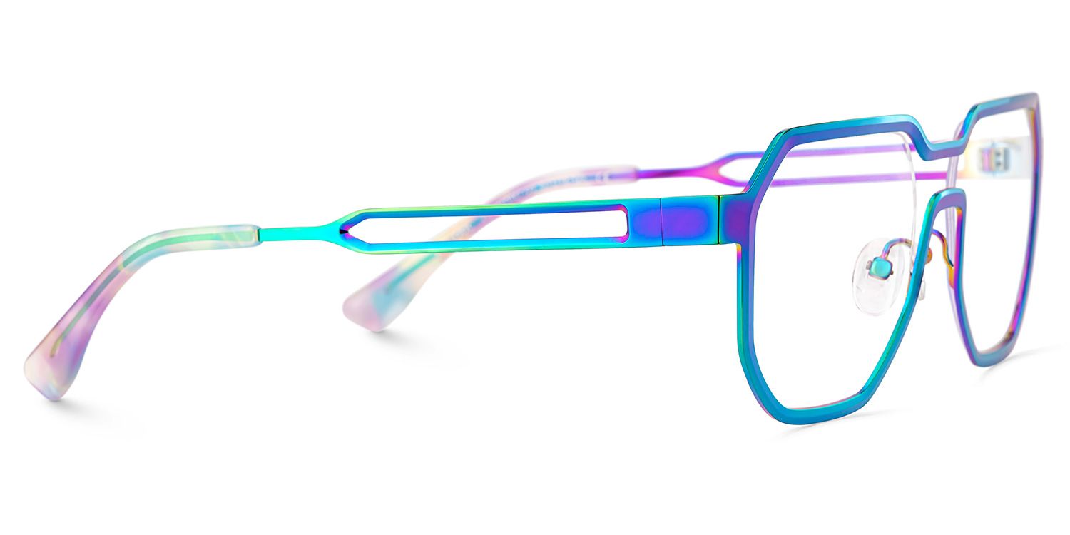 Men's Geometric Glasses in an Iridescent Color5
