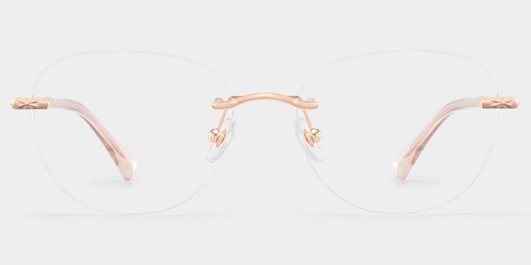 Jennifer Round Pink Gold Glasses