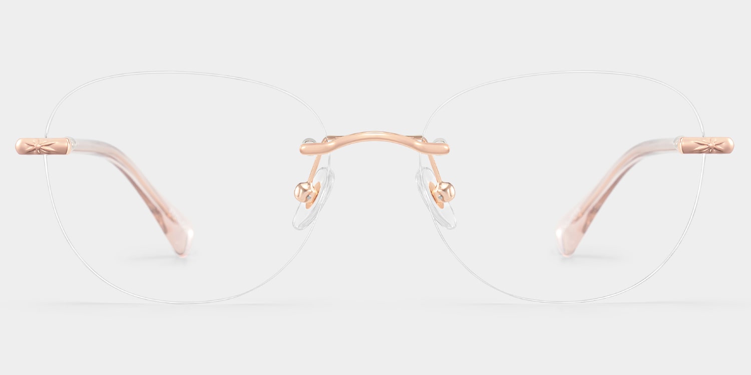 Jennifer Round Pink Gold Glasses