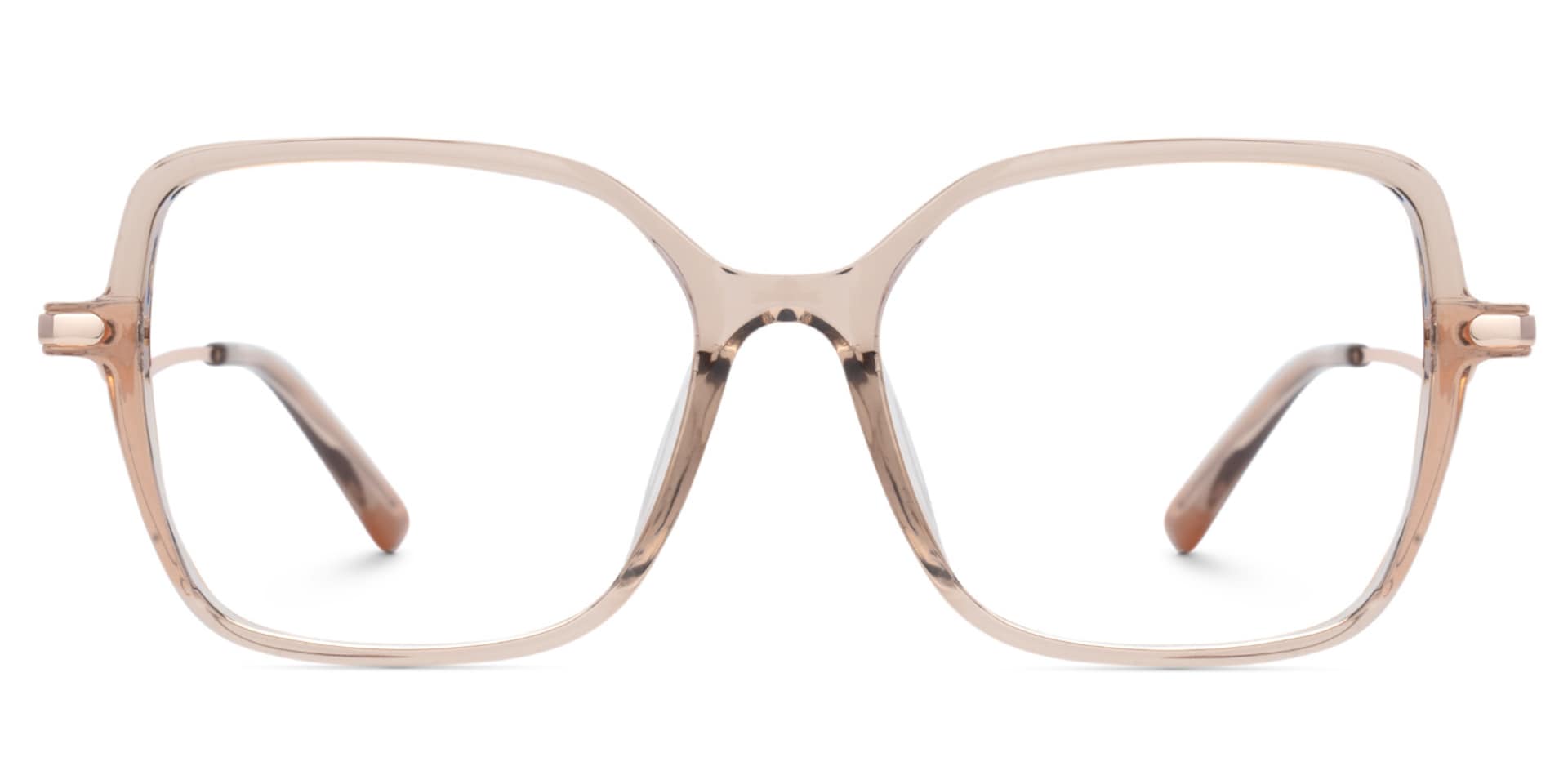 Rendon Champagne Square Prescription Glasses | Zeelool0