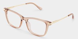 Selena Rectangle Beige Glasses3