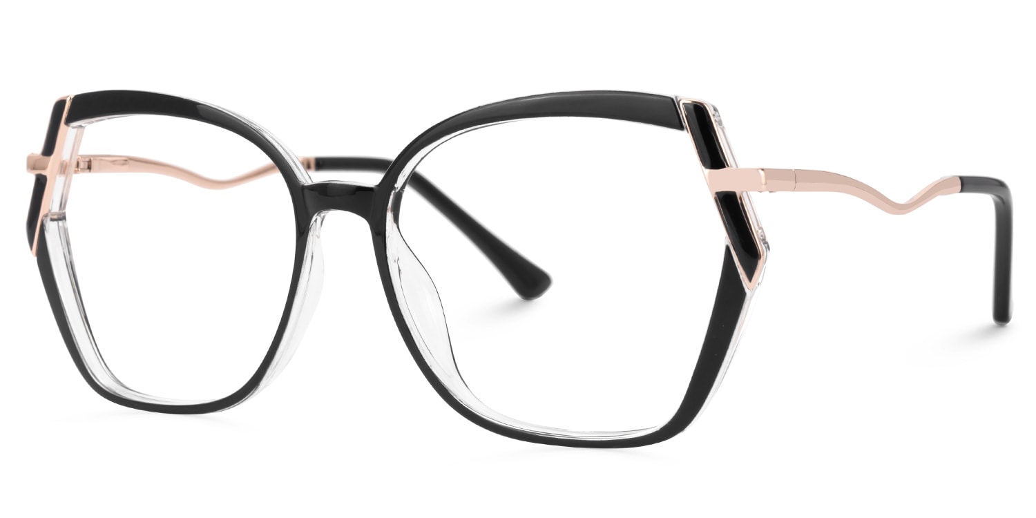 Geometric Jakara Black Glasses deals -Zeelool Glasses1