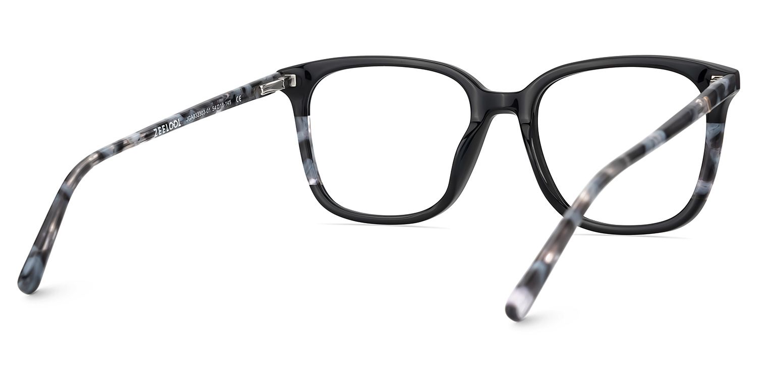 Finnley Acetate Black Frame Glasses with Square Shape | Zeelool5