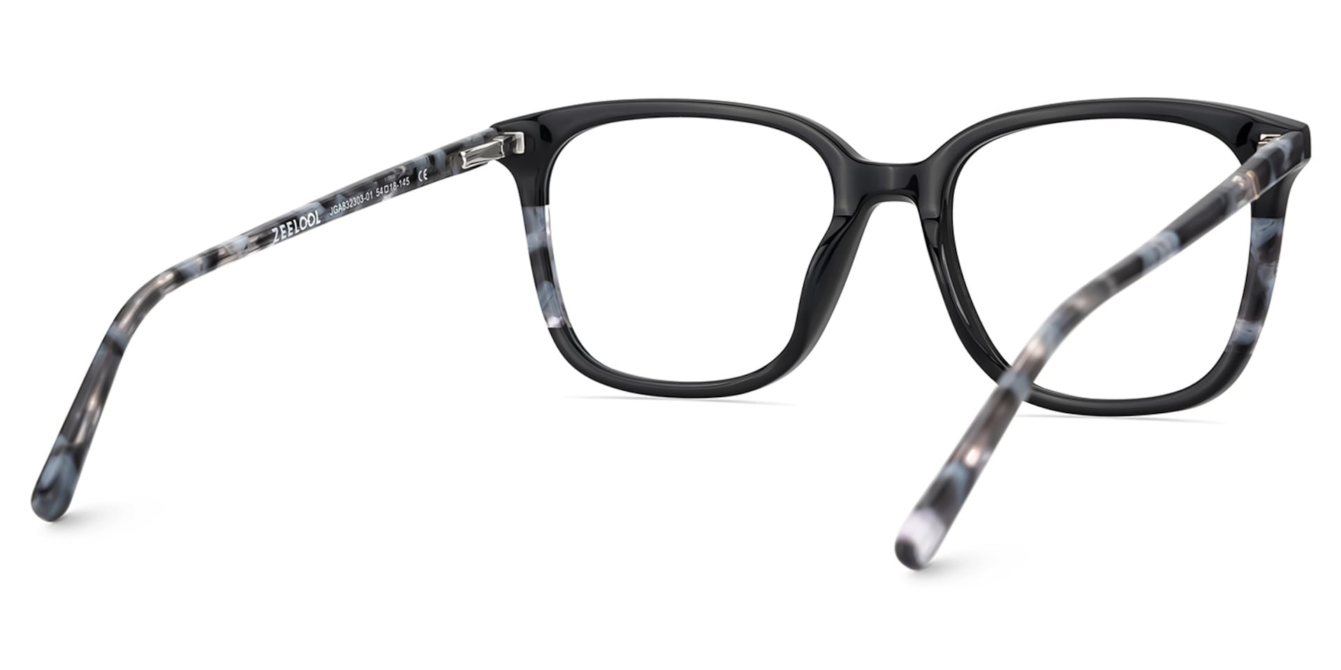Finnley Acetate Black Frame Glasses with Square Shape | Zeelool5
