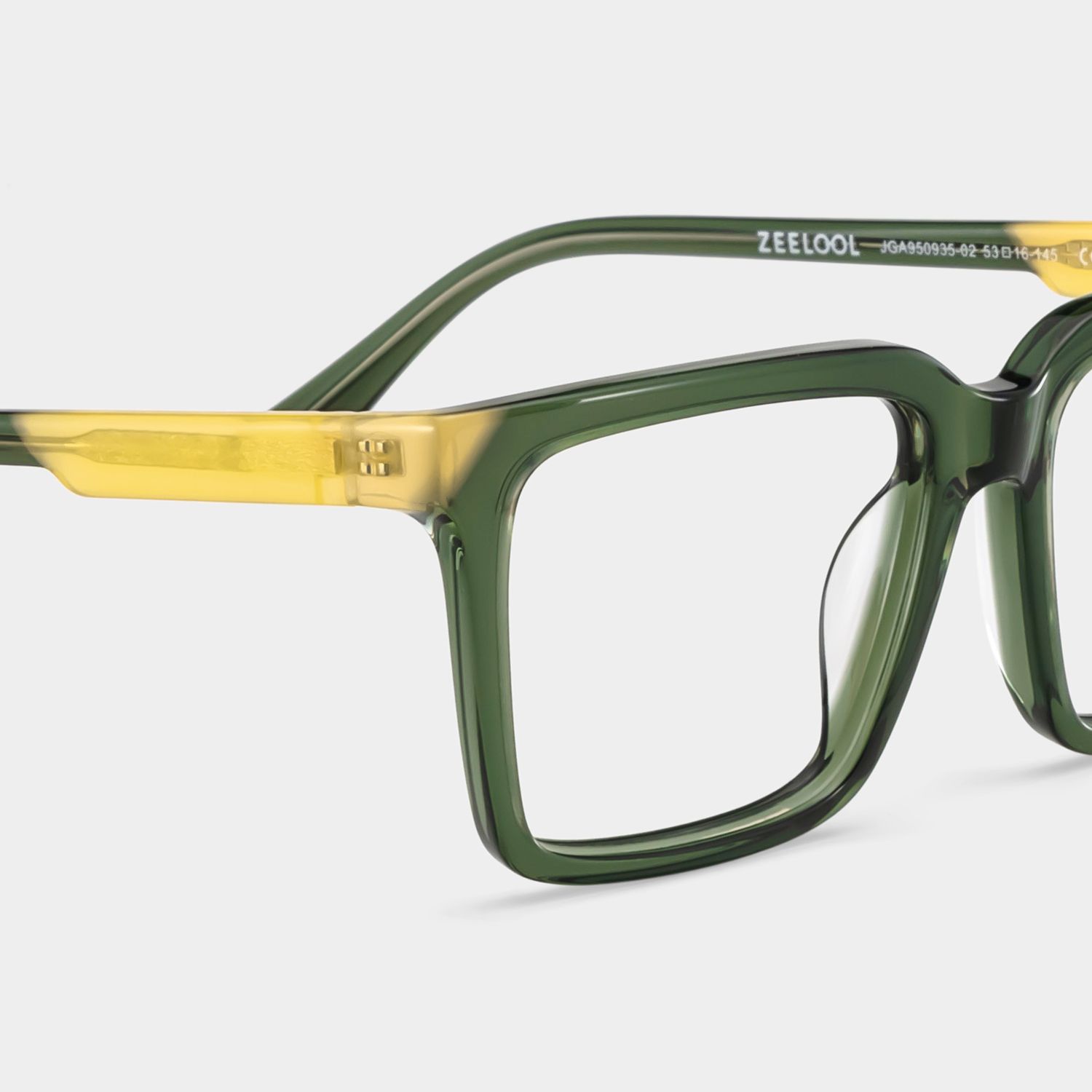 Rectangle Green Eyeglasses- Troy Acetate Frame Glasses5