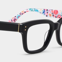 Zinnia Black Rectangle Glasses8