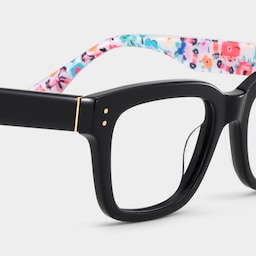Zinnia Rectangle Black Glasses8