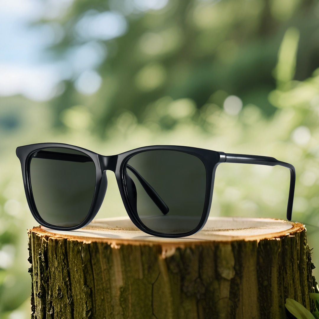 Malika Black Frame Polarized Sunglasses with square Style Online | ZEELOOL0