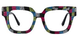 Brigitti Square Multicolor Checkered Glasses0