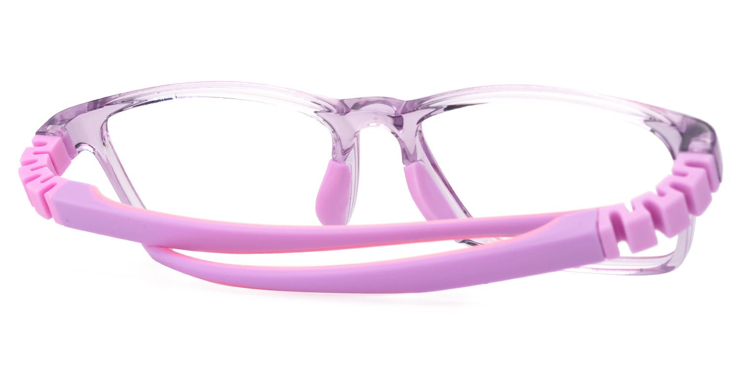 Arddin Rectangle Purple Frame Eyeglasses for Tweens4
