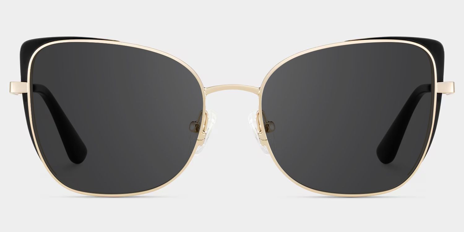 Tessa Black Gold Frame Glasses with Cat eye Frame Online | ZEELOOL0