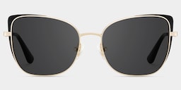 Tessa Cat-Eye Black Gold Glasses0