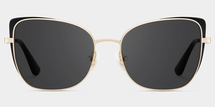 Tessa Cat-Eye Black Gold Glasses