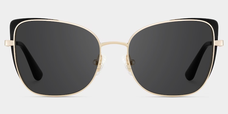 Tessa Cat-Eye Black Gold Glasses