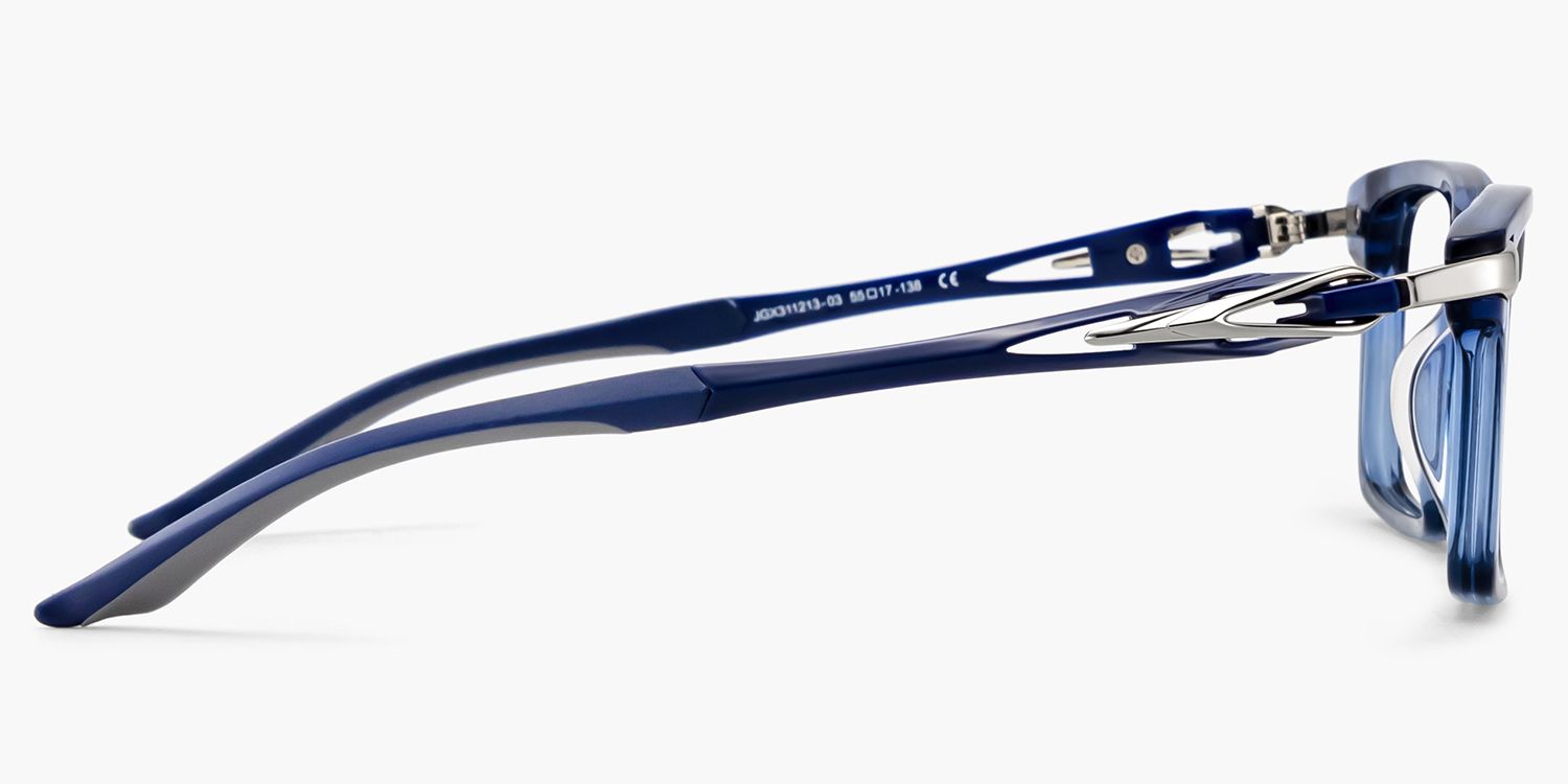 Orion Blue Rectangle Eyeglasses for Men | ZEELOOL3