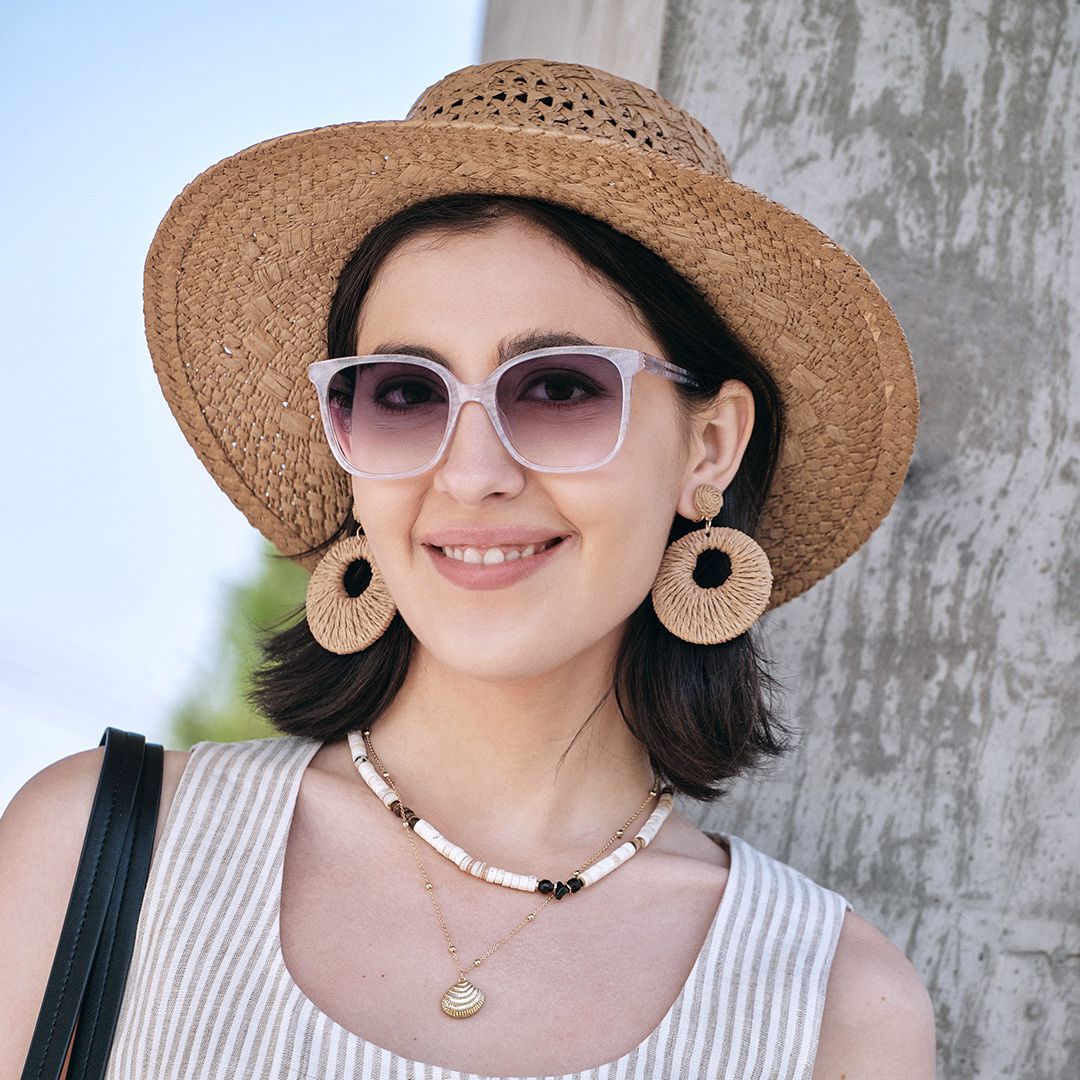Caroline Square Clear Frame Sunglasses Online Sale | ZEELOOL6