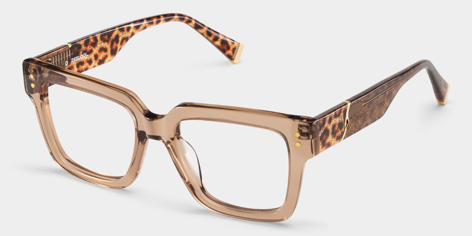 Caius Beige Frame Glasses with Square Frame Online | ZEELOOL7