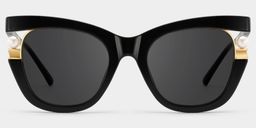 Pearl Cateye Black Glasses0