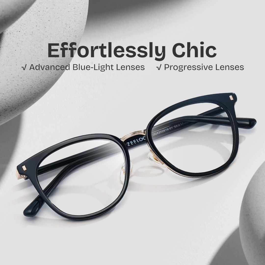 Caden Eyeglasses in Round Black Frame | Zeelool2