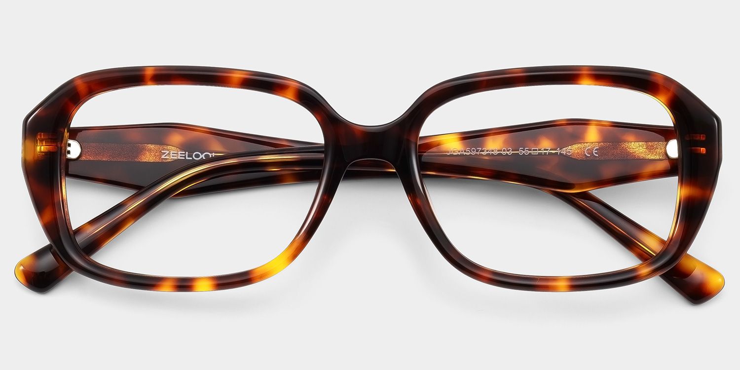 Rowan Brown Tortoise Rectangle Glasses for Women | ZEELOOL3