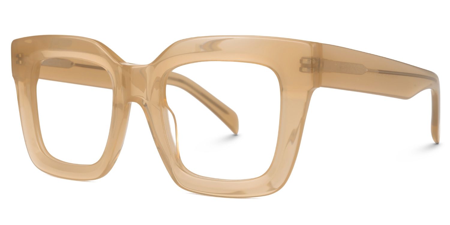 Trinity Square Beige Glasses | Zeelool Glasses1