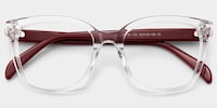 Scarlett Square Crystal Red Glasses1