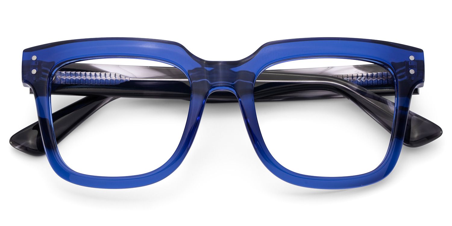 Square Spectacles For Men In Blue Color3