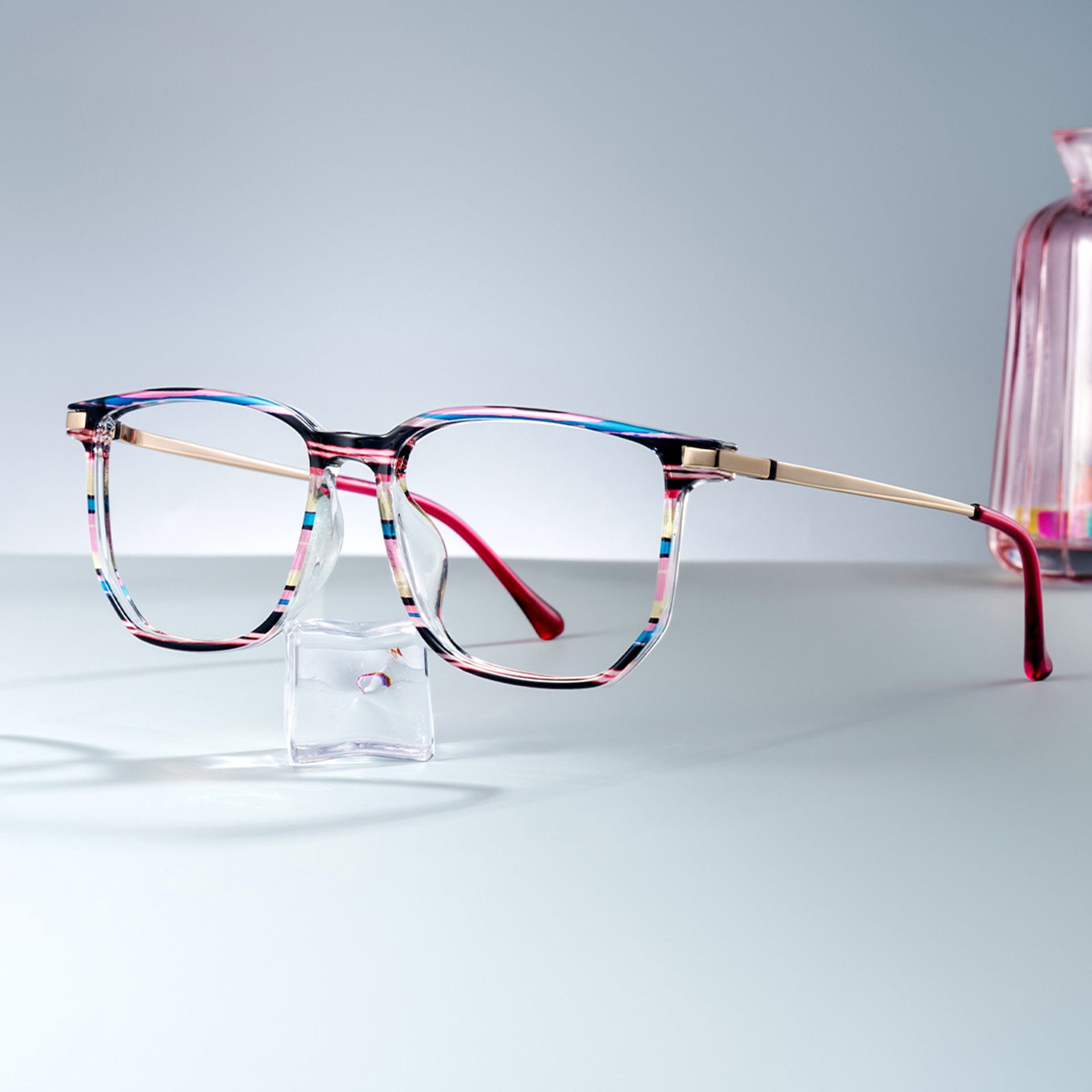 Fezell Black Pink Thin Frame Eyeglasses | Zeelool Optical0