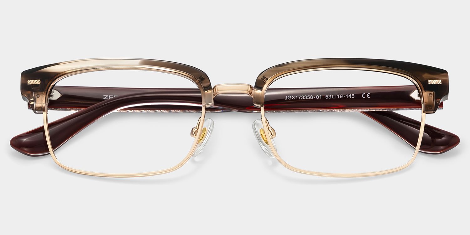 Eden Brown Rectangle Frame Glasses for Men | ZEELOOL1