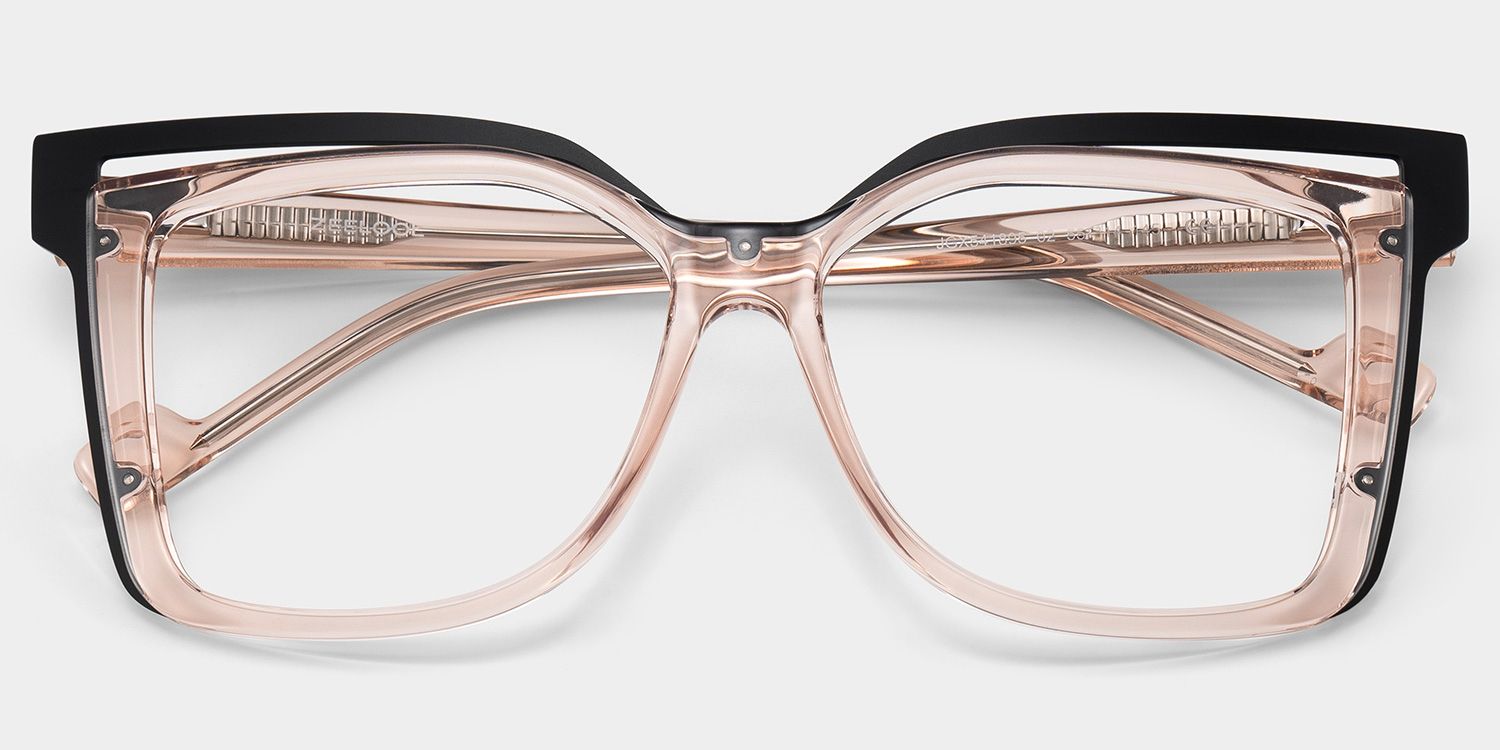 Twolla Square Beige Glasses and Black Edge Frame | ZEELOOL