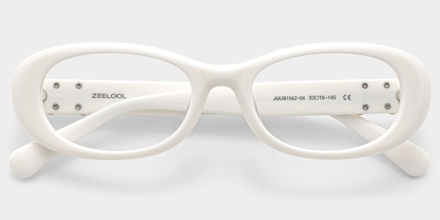 Catherine White Oval Frame Glasses Online | ZEELOOL2