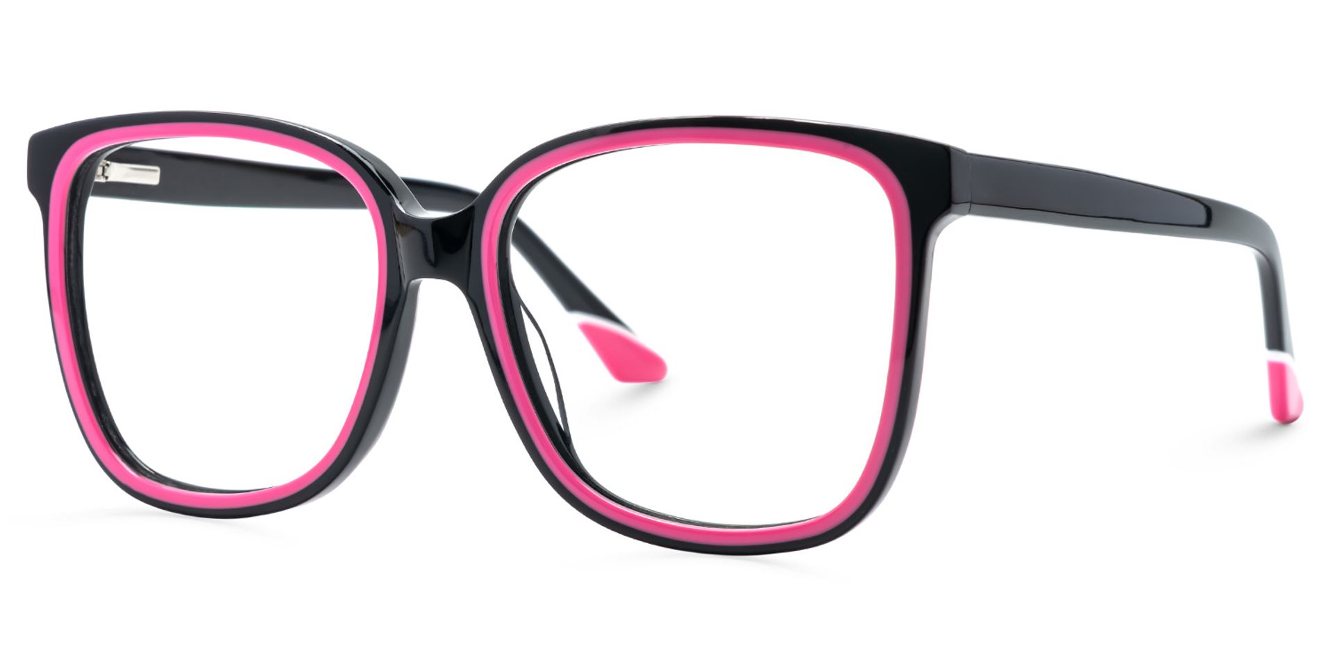 Mechelle Glossy Black Raspberry Glasses Square Frame1