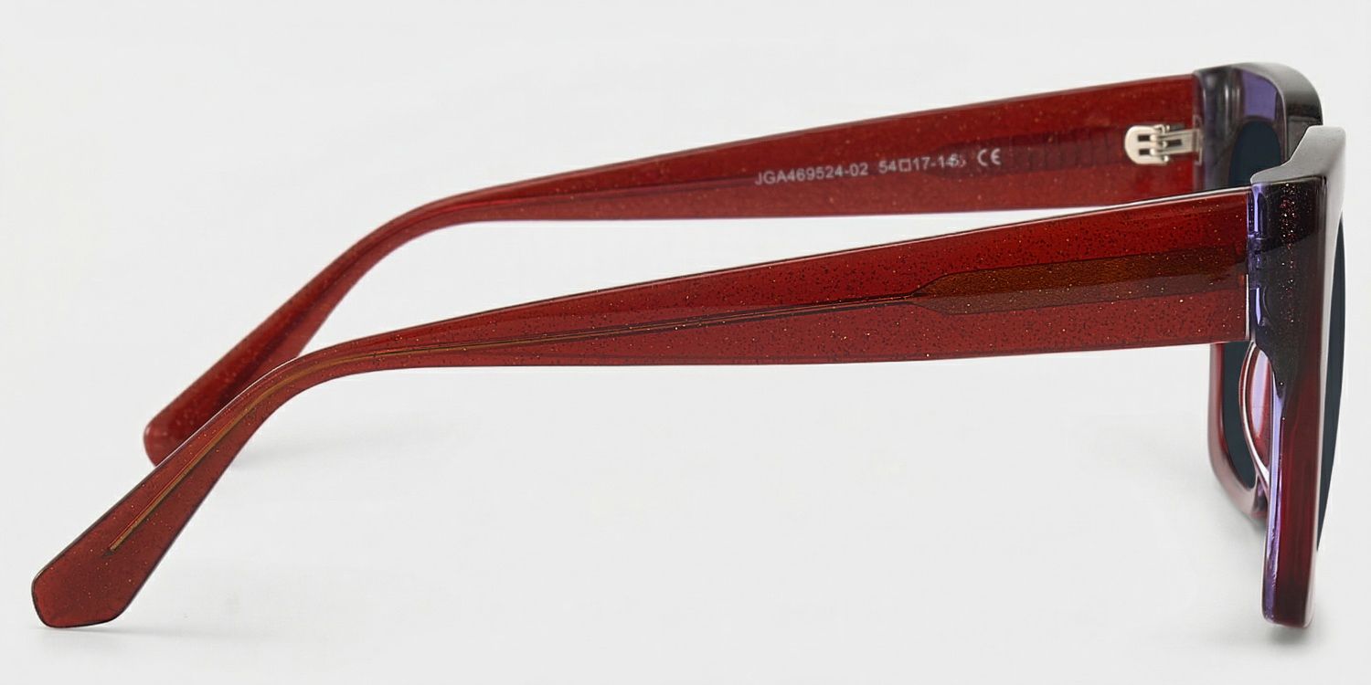 Mavis Square Burgundy Glasses Frames with Glittering Powder| ZEELOOL3