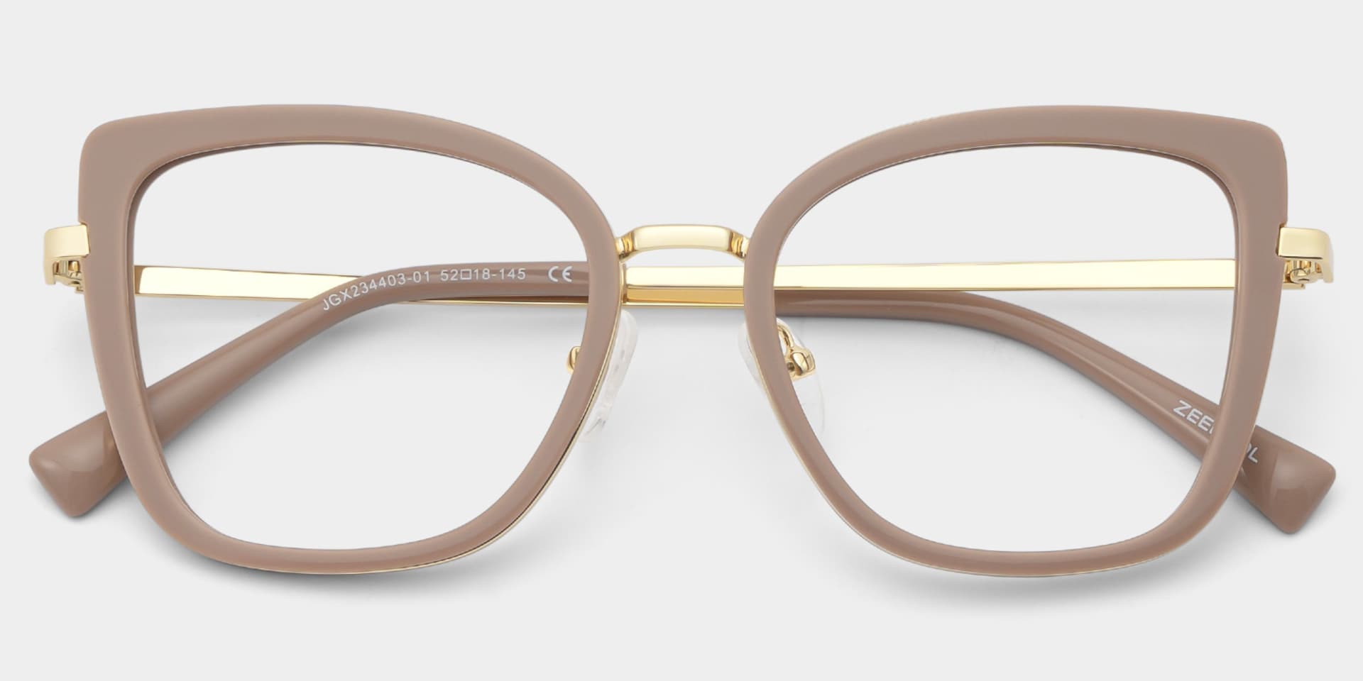 Leila Champagne Frame Glasses with Butterfly Frame Online | ZEELOOL4
