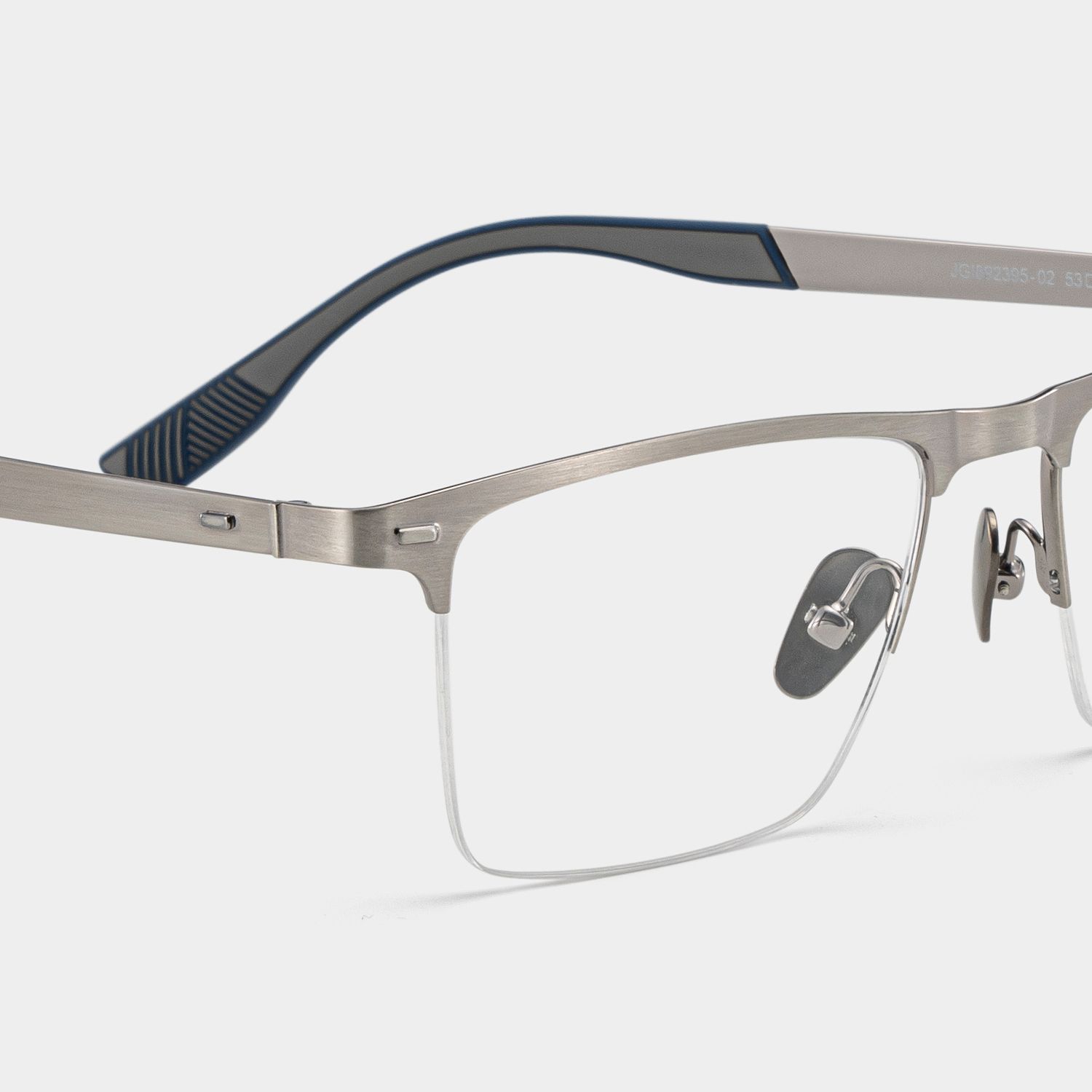 Browline Silver Eyeglasses- Brock Titanium Frame Glasses7