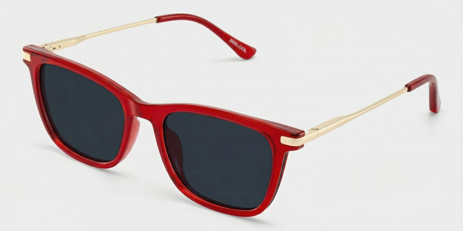 Selena Rectangle Transparent Red Glasses for Women | ZEELOOL2