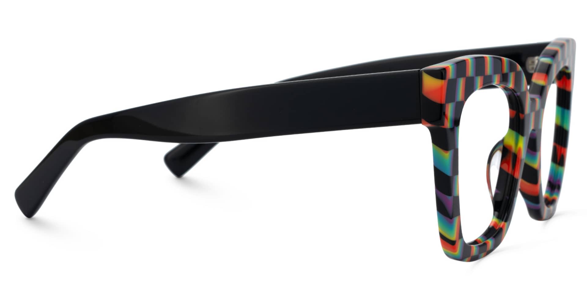 Malcolm Large Square Nerdy Glasses with Pure Black Arms4