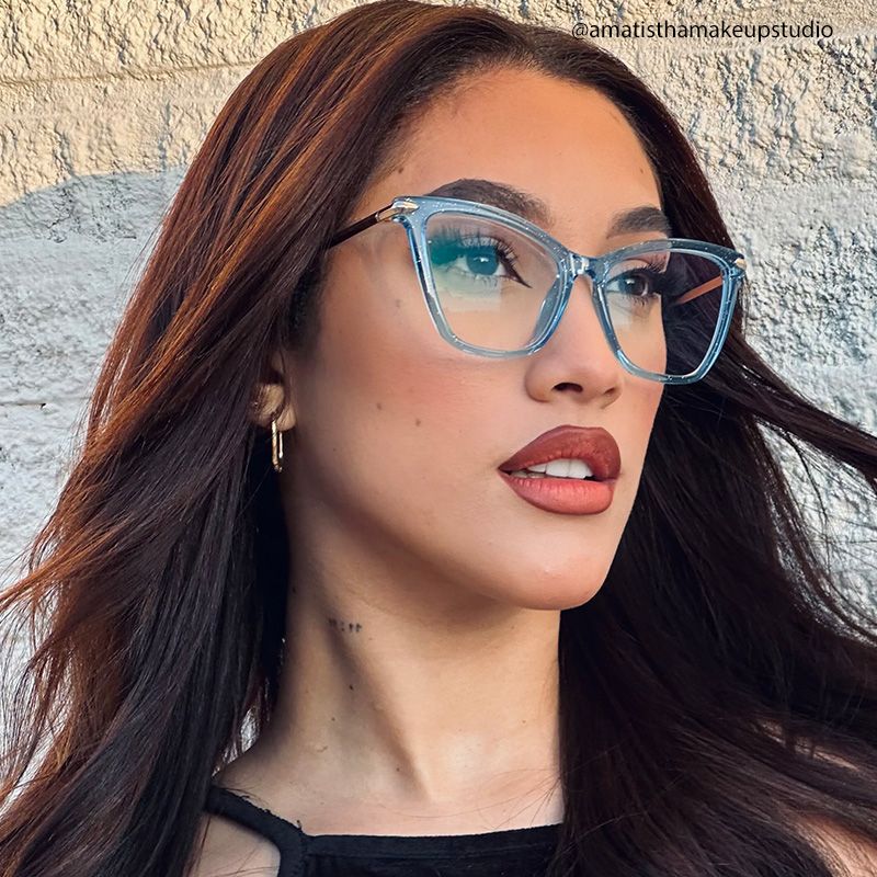 Hilary Butterfly Blue Glasses | Zeelool Glasses5